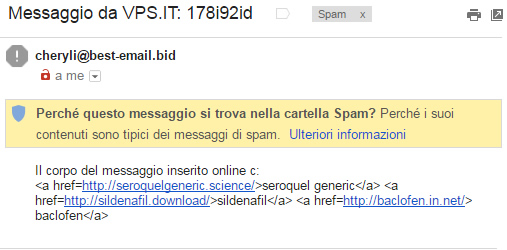 Tipico esempio di SPAM